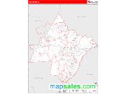 Pike County, PA <br /> Wall Map <br /> Zip Code <br /> Red Line Style 2025 Map
