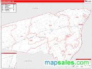 Snyder County, PA <br /> Wall Map <br /> Zip Code <br /> Red Line Style 2025 Map