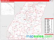 Somerset County, PA <br /> Wall Map <br /> Zip Code <br /> Red Line Style 2025 Map