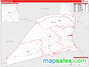 Union County, PA <br /> Wall Map <br /> Zip Code <br /> Red Line Style 2025 Map
