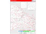 Washington County, PA <br /> Wall Map <br /> Zip Code <br /> Red Line Style 2025 Map