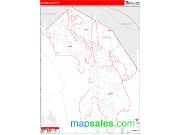 Bristol County, RI <br /> Wall Map <br /> Zip Code <br /> Red Line Style 2025 Map