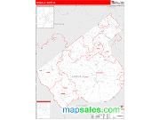 Abbeville County, SC <br /> Wall Map <br /> Zip Code <br /> Red Line Style 2025 Map
