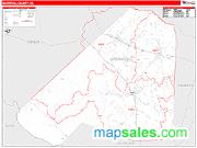 Barnwell County, SC <br /> Wall Map <br /> Zip Code <br /> Red Line Style 2025 Map