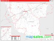 Cherokee County, SC <br /> Wall Map <br /> Zip Code <br /> Red Line Style 2025 Map