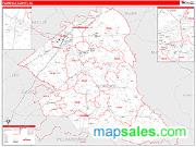 Florence County, SC <br /> Wall Map <br /> Zip Code <br /> Red Line Style 2025 Map
