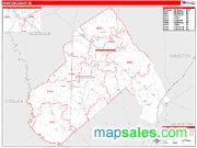 Hampton County, SC <br /> Wall Map <br /> Zip Code <br /> Red Line Style 2025 Map