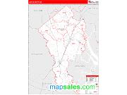 Jasper County, SC <br /> Wall Map <br /> Zip Code <br /> Red Line Style 2025 Map