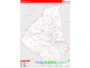 Oconee County, SC <br /> Wall Map <br /> Zip Code <br /> Red Line Style 2025 Map