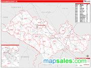 Orangeburg County, SC <br /> Wall Map <br /> Zip Code <br /> Red Line Style 2025 Map