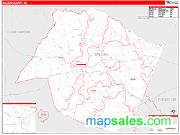 Saluda County, SC <br /> Wall Map <br /> Zip Code <br /> Red Line Style 2025 Map