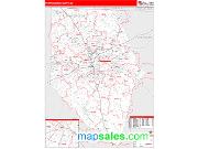 Spartanburg County, SC <br /> Wall Map <br /> Zip Code <br /> Red Line Style 2025 Map