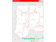 Bon Homme County, SD <br /> Wall Map <br /> Zip Code <br /> Red Line Style 2025 Map