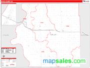 Brule County, SD <br /> Wall Map <br /> Zip Code <br /> Red Line Style 2025 Map