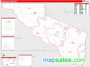 Charles Mix County, SD <br /> Wall Map <br /> Zip Code <br /> Red Line Style 2025 Map