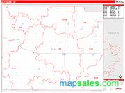Day County, SD <br /> Wall Map <br /> Zip Code <br /> Red Line Style 2025 Map