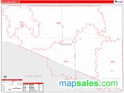 Douglas County, SD <br /> Wall Map <br /> Zip Code <br /> Red Line Style 2025 Map