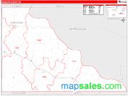 Gregory County, SD <br /> Wall Map <br /> Zip Code <br /> Red Line Style 2025 Map