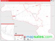 Hughes County, SD <br /> Wall Map <br /> Zip Code <br /> Red Line Style 2025 Map