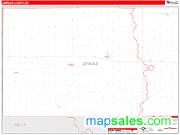 Jerauld County, SD <br /> Wall Map <br /> Zip Code <br /> Red Line Style 2025 Map