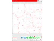 Lake County, SD <br /> Wall Map <br /> Zip Code <br /> Red Line Style 2025 Map