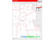 Lincoln County, SD <br /> Wall Map <br /> Zip Code <br /> Red Line Style 2025 Map
