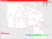 Lyman County, SD <br /> Wall Map <br /> Zip Code <br /> Red Line Style 2025 Map