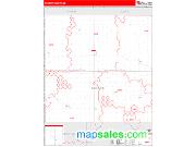 McCook County, SD <br /> Wall Map <br /> Zip Code <br /> Red Line Style 2025 Map