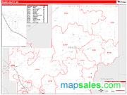Meade County, SD <br /> Wall Map <br /> Zip Code <br /> Red Line Style 2025 Map
