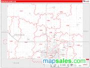 Minnehaha County, SD <br /> Wall Map <br /> Zip Code <br /> Red Line Style 2025 Map