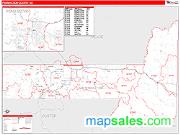Pennington County, SD <br /> Wall Map <br /> Zip Code <br /> Red Line Style 2025 Map