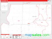Potter County, SD <br /> Wall Map <br /> Zip Code <br /> Red Line Style 2025 Map