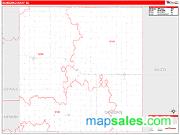 Sanborn County, SD <br /> Wall Map <br /> Zip Code <br /> Red Line Style 2025 Map