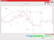 Todd County, SD <br /> Wall Map <br /> Zip Code <br /> Red Line Style 2025 Map