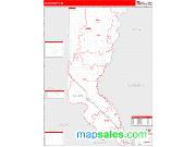 Union County, SD <br /> Wall Map <br /> Zip Code <br /> Red Line Style 2025 Map