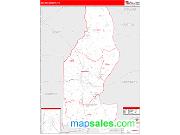 Benton County, TN <br /> Wall Map <br /> Zip Code <br /> Red Line Style 2025 Map