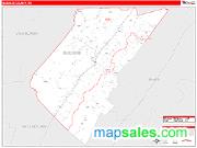 Bledsoe County, TN <br /> Wall Map <br /> Zip Code <br /> Red Line Style 2025 Map