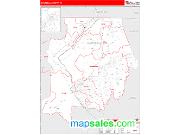 Campbell County, TN <br /> Wall Map <br /> Zip Code <br /> Red Line Style 2025 Map