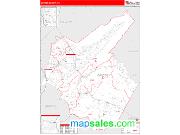 Carter County, TN <br /> Wall Map <br /> Zip Code <br /> Red Line Style 2025 Map
