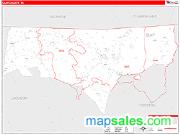 Clay County, TN <br /> Wall Map <br /> Zip Code <br /> Red Line Style 2025 Map