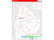 Cocke County, TN <br /> Wall Map <br /> Zip Code <br /> Red Line Style 2025 Map