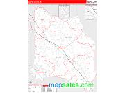 Coffee County, TN <br /> Wall Map <br /> Zip Code <br /> Red Line Style 2025 Map