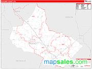 Crockett County, TN <br /> Wall Map <br /> Zip Code <br /> Red Line Style 2025 Map