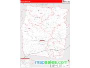 Dickson County, TN <br /> Wall Map <br /> Zip Code <br /> Red Line Style 2025 Map