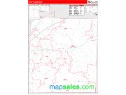 Fayette County, TN <br /> Wall Map <br /> Zip Code <br /> Red Line Style 2025 Map