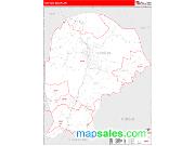 Fentress County, TN <br /> Wall Map <br /> Zip Code <br /> Red Line Style 2025 Map