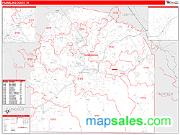 Franklin County, TN <br /> Wall Map <br /> Zip Code <br /> Red Line Style 2025 Map