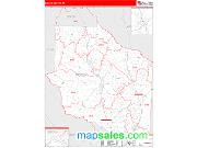 Gibson County, TN <br /> Wall Map <br /> Zip Code <br /> Red Line Style 2025 Map