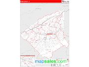 Greene County, TN <br /> Wall Map <br /> Zip Code <br /> Red Line Style 2025 Map
