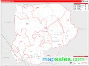 Grundy County, TN <br /> Wall Map <br /> Zip Code <br /> Red Line Style 2025 Map